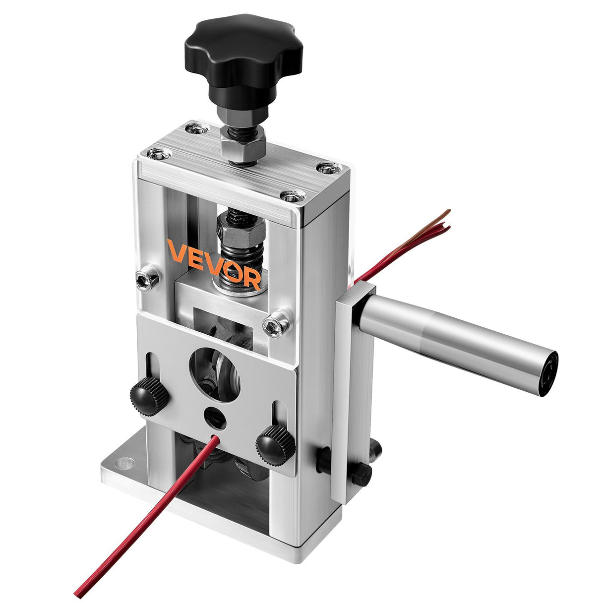 VEVOR Manual Wire Stripping Machine, 1.5-25 mm, Copper Stripper with Hand Crank or Drill Powered, 64Mn Quenched Blades, 45# Steel Rollers, Aluminum Alloy Frame Wire Peeler, for Scrap Copper Recycling