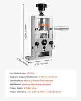 Manual Wire Stripping Machine, 1.5-25 mm, Copper Stripper with Hand Crank or Drill Powered, 64Mn Quenched Blades, 45# Steel Rollers, Aluminum Alloy Frame Wire Peeler, for Scrap Copper Recycling