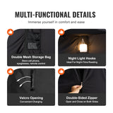 3 Doors Bed Tent Breathable Tent 70% Blackout with 9.5 mm Fiber Poles