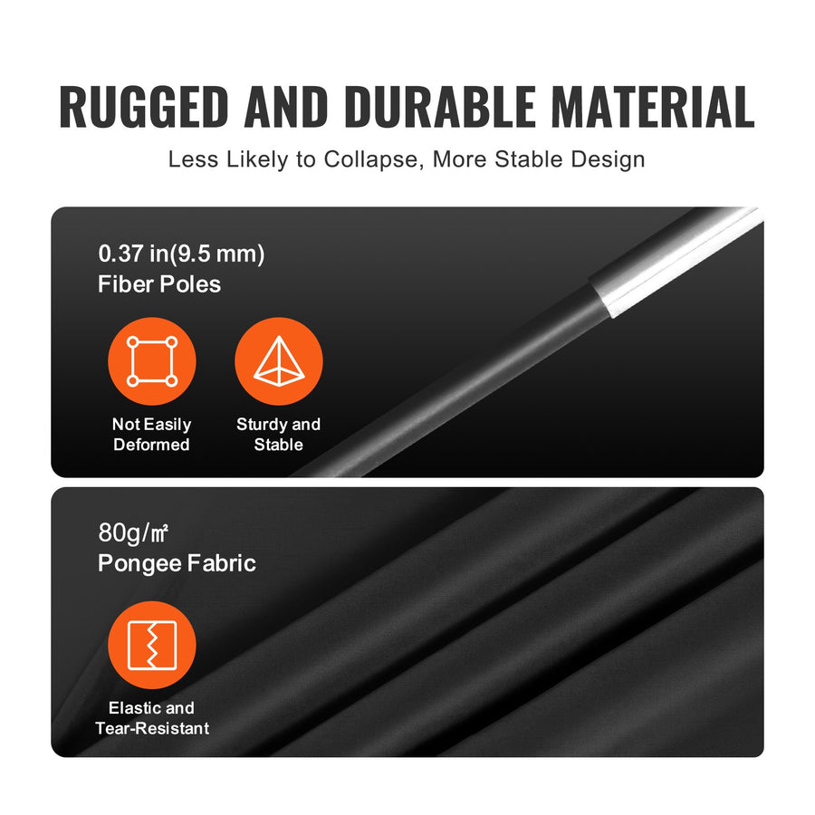 3 Doors Bed Tent Breathable Tent 70% Blackout with 9.5 mm Fiber Poles