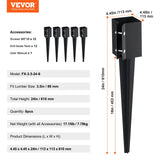 VEVOR Fence Post Anchor Ground Spike 6 Pack 24 x 4 x 4 In Metal Fence Stakes - Close-Up Angle