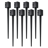 VEVOR Fence Post Anchor Ground Spike 8 Pack 36 x 4 x 4 In Metal Fence Stakes