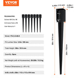 VEVOR Fence Post Anchor Ground Spike 8 Pack 36 x 4 x 4 In Metal Fence Stakes - Close-Up Angle