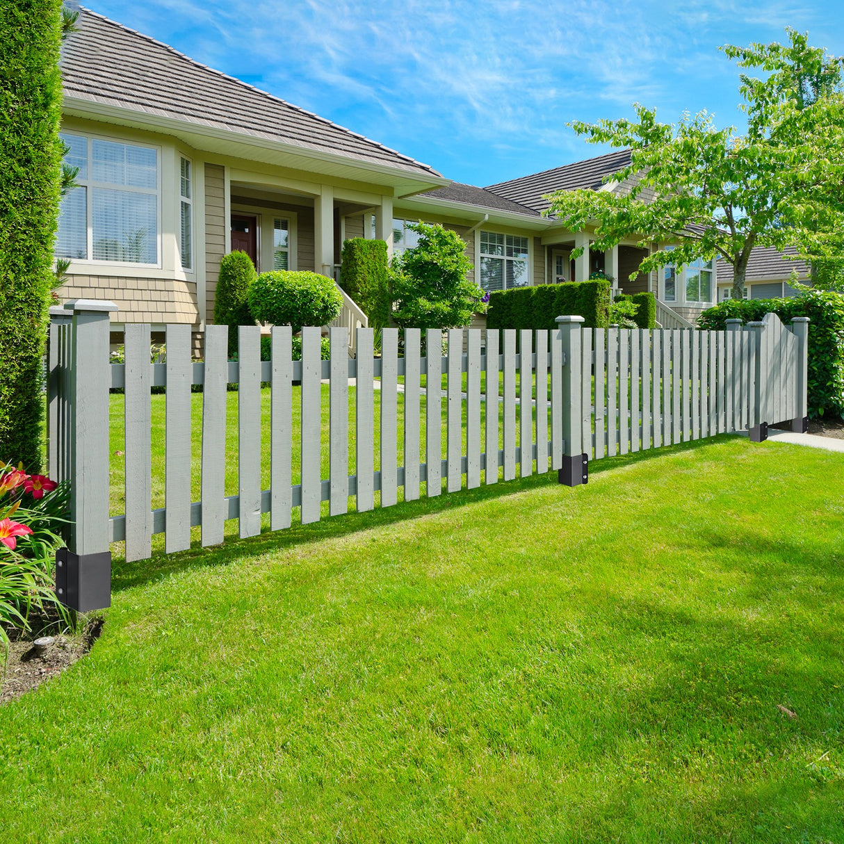 VEVOR Fence Post Anchor Ground Spike 4 Pack 36 x 4 x 4 In Metal Fence Stakes