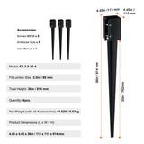 VEVOR Fence Post Anchor Ground Spike 4 Pack 36 x 4 x 4 In Metal Fence Stakes - Extra Image