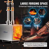 VEVOR Portable Propane Forge 2 Burner Farrier Forge Knife Metal Square - Side View