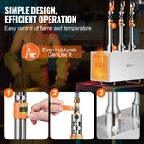 VEVOR Portable Propane Forge, 3 Burner Farrier Forge, 2600℉ Tool and Knife Making Blacksmithing Gas Forge, Large Capacity Square Stainless Steel Gas Forging Tools and Equipment for Metal Forging - 45-Degree Angle