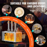 VEVOR Portable Propane Forge, 3 Burner Farrier Forge, 2600℉ Tool and Knife Making Blacksmithing Gas Forge, Large Capacity Square Stainless Steel Gas Forging Tools and Equipment for Metal Forging - Rear View