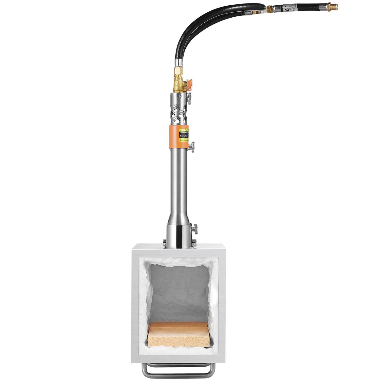 Portable Propane Forge, 3 Burner Farrier Forge, 2600℉ Tool and Knife Making Blacksmithing Gas Forge, Large Capacity Square Stainless Steel Gas Forging Tools and Equipment for Metal Forging