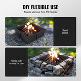 VEVOR Fire Pit Ring, 42x42 in Outer/36x36 in Inner Diameter, 10inch Height Square Fire Pit Insert, Heavy Duty Carbon Steel Liner DIY Campfire Ring above or In-Ground, for Outdoor Camping, Bonfires - Top-Down View