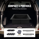 VEVOR Fire Pit Ring, 42x42 in Outer/36x36 in Inner Diameter, 10inch Height Square Fire Pit Insert, Heavy Duty Carbon Steel Liner DIY Campfire Ring above or In-Ground, for Outdoor Camping, Bonfires - Rear View