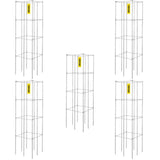 VEVOR Tomato Cages, 30 x 30 x 117 cm, 5 Packs Square Plant Support Cages, Silver PVC-Coated Steel Tomato Towers for Climbing Vegetables, Plants,