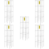 VEVOR Tomato Cages, 30 x 30 x 117 cm, 5 Packs Square Plant Support Cages, Silver PVC-Coated Steel Tomato Towers for Climbing Vegetables, Plants, Flowers, Fruits