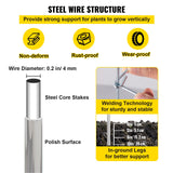 VEVOR Tomato Cages, 30 x 30 x 117 cm, 5 Packs Square Plant Support Cages, Silver PVC-Coated Steel Tomato Towers for Climbing Vegetables, Plants,