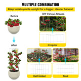 VEVOR Tomato Cages, 30 x 30 x 117 cm, 5 Packs Square Plant Support Cages, Silver PVC-Coated Steel Tomato Towers for Climbing Vegetables, Plants,