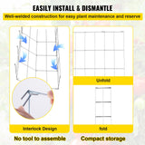 VEVOR Tomato Cages, 30 x 30 x 117 cm, 5 Packs Square Plant Support Cages, Silver PVC-Coated Steel Tomato Towers for Climbing Vegetables, Plants,