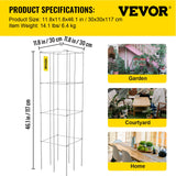 VEVOR Tomato Cages, 30 x 30 x 117 cm, 5 Packs Square Plant Support Cages, Silver PVC-Coated Steel Tomato Towers for Climbing Vegetables, Plants,
