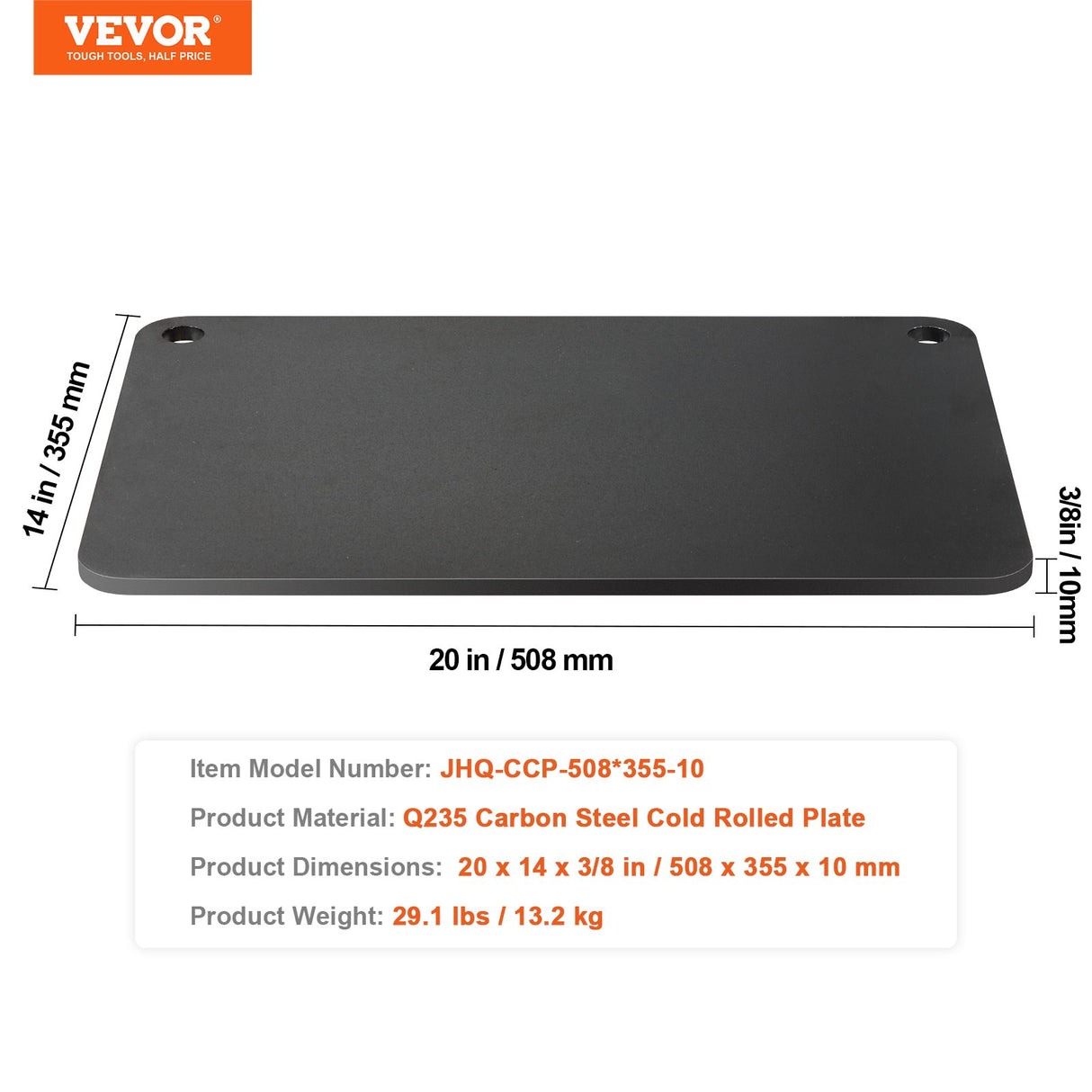 Pizza Steel, 20" x 14" x 3/8" Pizza Steel Plate for Oven, Pre-Seasoned Carbon Steel Pizza Baking Stone with 20X Higher Conductivity, Heavy Duty Rustproof Pizza Pan for Outdoor Grill, Indoor Oven