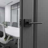 VEVOR Passage Door Handle, 1 Pack Matte Black Door Lever, Left or Right Handing Reversible Lever Non-Locking, Rotation to Open, Square Interior Door
