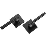 VEVOR Passage Door Handle, 1 Pack Matte Black Door Lever, Left or Right Handing Reversible Lever Non-Locking, Rotation to Open, Square Interior Door