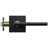 VEVOR Passage Door Handle, 1 Pack Matte Black Door Lever, Left or Right Handing Reversible Lever Non-Locking, Rotation to Open, Square Interior Door