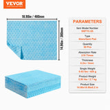 VEVOR Spill Absorbent Pads, Water Absorbing Mat Pad in Dispenser Box, 6 Gal Capacity, 15" L x19" W Polypropylene Absorbent Pad for Water, 30 pcs per