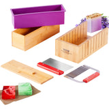 VEVOR Soap Making Kit, Bamboo Cutting Box and Inner Box with Silicone Mold, Stainless Steel Straight Cutter and Wavy Cutter, 100 Bags and 105 Stickers, Soap Making Supplies DIY Kits for Adults - Extra Image