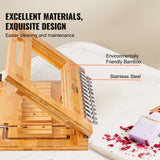 VEVOR Soap Cutter, Cut 1-12 Bars, Precisely and Accurately Cut 1 Inch Bars, Bamboo Soap Slicer With Steel Wire, Multi Handmade Soap Wire Cutter for Loaf Candles Cheese Butter DIY Making Tool - Top-Down View