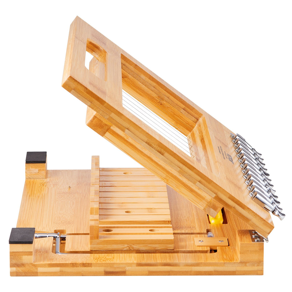 VEVOR Soap Cutter, Cut 1-12 Bars, Precisely and Accurately Cut 1 Inch Bars, Bamboo Soap Slicer With Steel Wire, Multi Handmade Soap Wire Cutter for Loaf Candles Cheese Butter DIY Making Tool