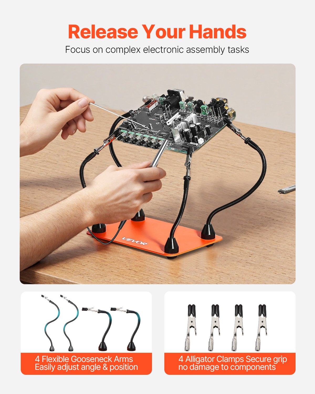 VEVOR Magnetic Helping Hands Soldering Station Hot Air Gun Holder 6 PCB Holders