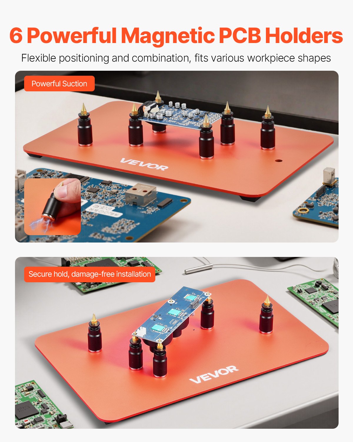 VEVOR Magnetic Helping Hands Soldering Station Hot Air Gun Holder 6 PCB Holders