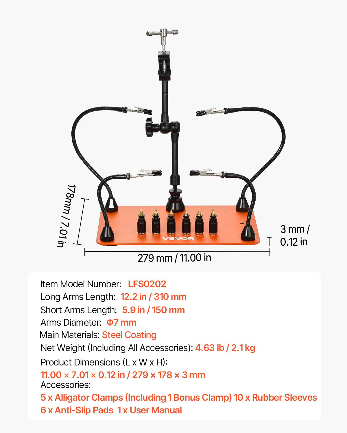 VEVOR Magnetic Helping Hands Soldering Station Hot Air Gun Holder 6 PCB Holders