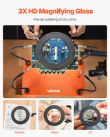 VEVOR Magnetic Helping Hands Soldering Station 3X LED Magnifying Lamp 4 Arms - Front View