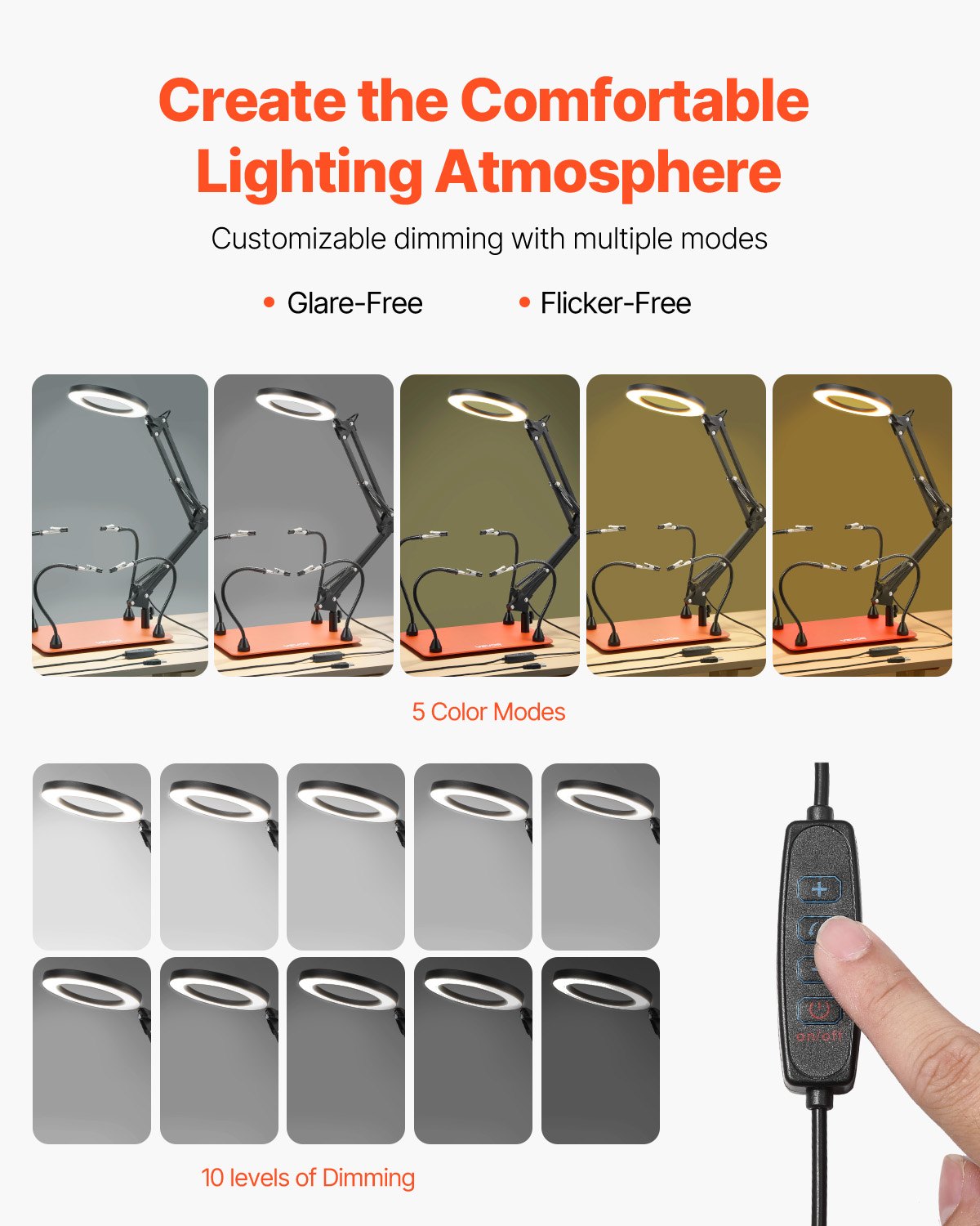 VEVOR Magnetic Helping Hands Soldering Station 3X LED Magnifying Lamp 4 Arms