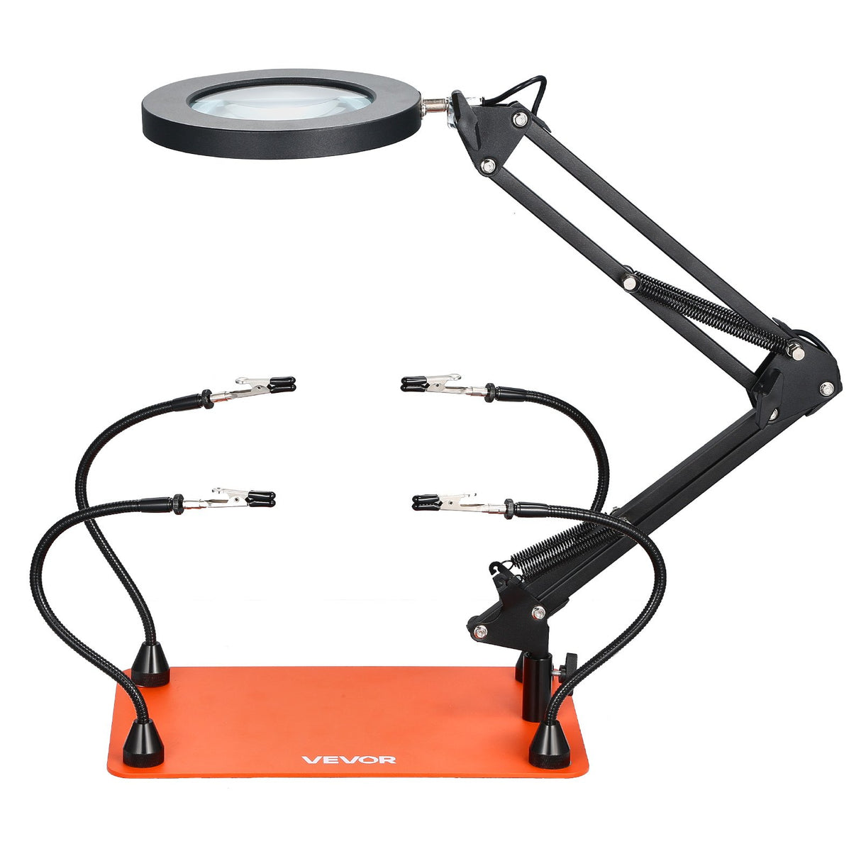 VEVOR Magnetic Helping Hands Soldering Station 3X LED Magnifying Lamp 4 Arms