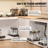 VEVOR 2-Tier Wire Pull Out Cabinet Under Sink Basket Organizer 10.7"x14.2" 2PCS