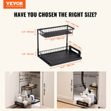 VEVOR 2-Tier Wire Pull Out Cabinet Under Sink Organizer 10.7