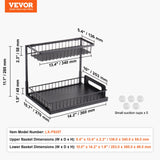 VEVOR 2-Tier Wire Pull Out Cabinet Under Sink Organizer 10.7
