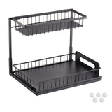 VEVOR 2-Tier Wire Pull Out Cabinet Under Sink Organizer 10.7"x14.2" Drawer Basket