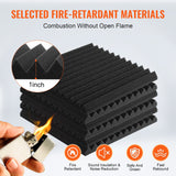 VEVOR Acoustic Foam Panels 80 Pack 12 x 12 x 1 in for Studio Wall and Ceiling - Side View