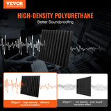 VEVOR Acoustic Foam Panels 36 Pack 12 x 12 x 2 in for Studio Wall and Ceiling - Front View