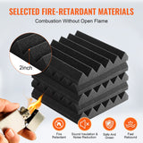 VEVOR Acoustic Foam Panels 36 Pack 12 x 12 x 2 in for Studio Wall and Ceiling - Side View