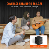 VEVOR Acoustic Foam Panels 36 Pack 12 x 12 x 2 in for Studio Wall and Ceiling - 45-Degree Angle