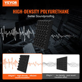 VEVOR Acoustic Foam Panels 36 Pack 12 x 12 x 2 in for Studio Wall and Ceiling - Front View