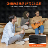 VEVOR Acoustic Foam Panels 4 Pack 48 x 24 x 2 in for Studio Wall and Ceiling - 45-Degree Angle