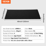 VEVOR Acoustic Foam Panels 4 Pack 48 x 24 x 2 in for Studio Wall and Ceiling - Close-Up Angle