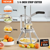 Commercial Vegetable Fruit Chopper 1/4" Blade Heavy Duty Professional Food Dicer Kattex French Fry Cutter Onion Slicer Stainless Steel for Tomato Peppers Potato Mushroom