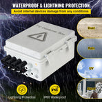 PV Combiner Box, 4 String with 15A Rated Current Fuse, 63A Circuit Breaker, Lightning Arreste Connector for On/Off Grid Solar Panel System, IP65