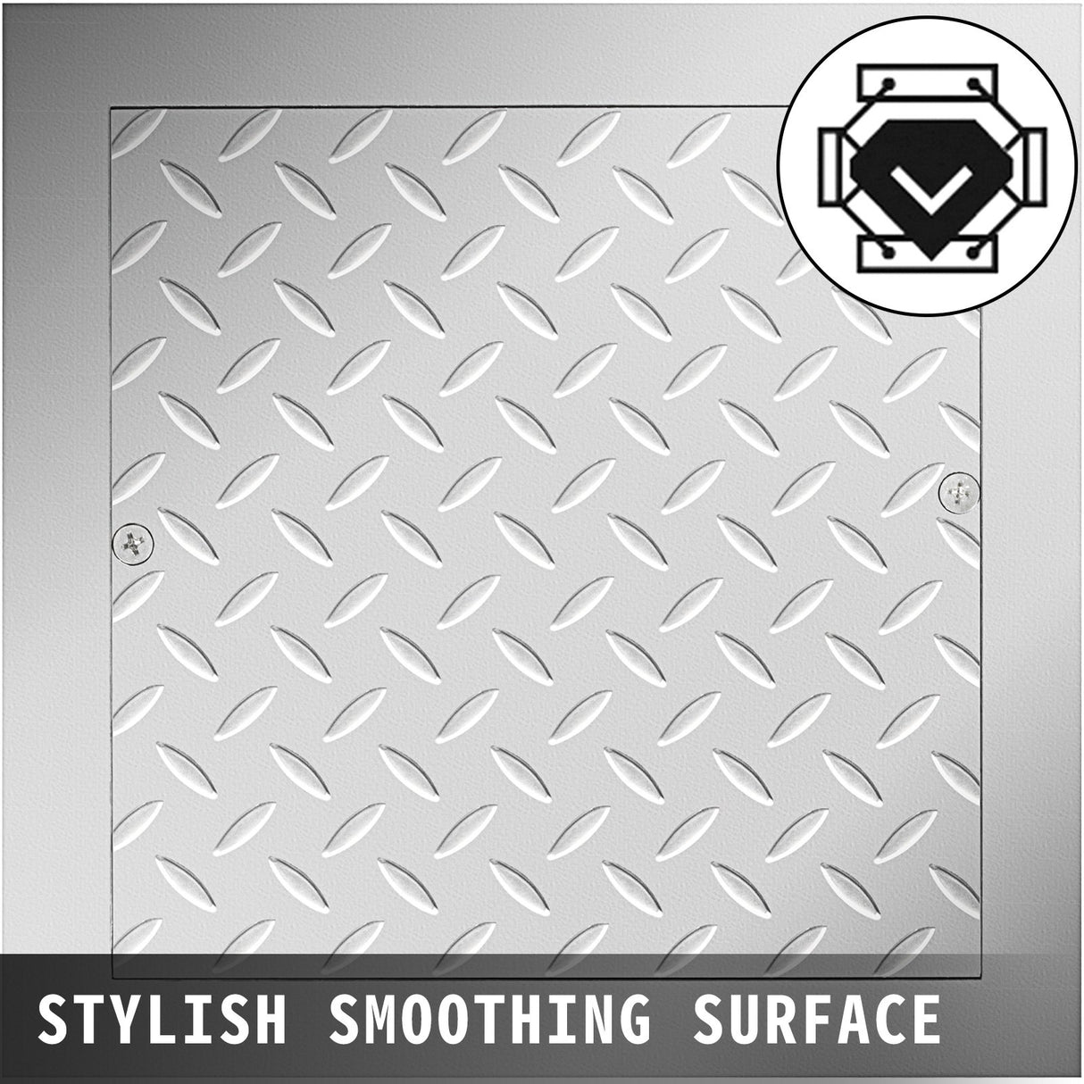 VEVOR Recessed Manhole Cover 11.8\"x11.8\" Clear Opening, Galvanized Steel Drain Cover Overall Size 14.5\"x14.5\", Sealed Square Manhole Cover and Frame, Steel Man Hole Lid Inspection Access for Boat/