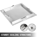 VEVOR Recessed Manhole Cover 60 x 60 cm Clear Opening, Galvanized Steel Drain Cover Overall Size 67 x 67 cm, Sealed Square Manhole Cover and Frame, Steel Man Hole Lid Inspection Access for Boat/ - 45-Degree Angle